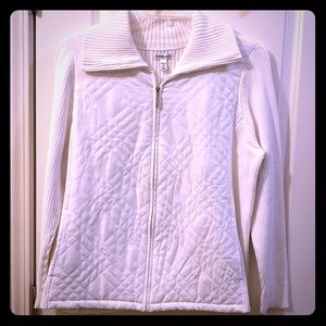 NWT white quilted front coat